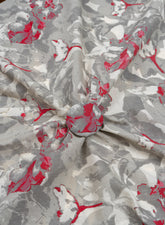 Cotton Flex Coin Grey Abstract Pattern Discharge Print Fabric